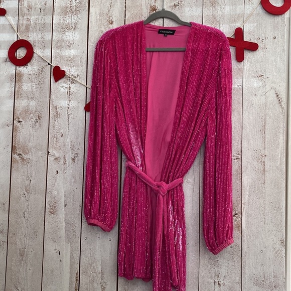 Retrofete Gabrielle Sequin hot pink dress . - Picture 9 of 10